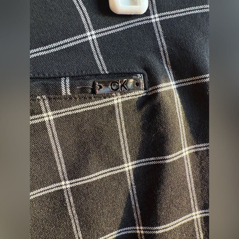 Calvin Klein Office Wear Black and White Checkered Pants Size 10 - Picture 3 of 6